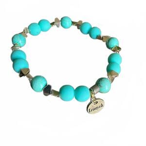 Erimish Turquoise & Gold Beaded Bracelet